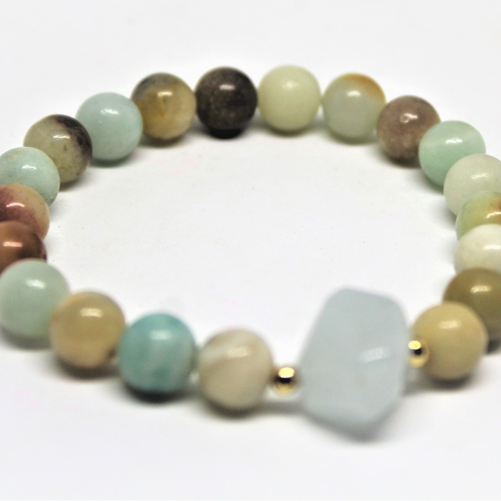 Amazonite beaded stretch bracelet